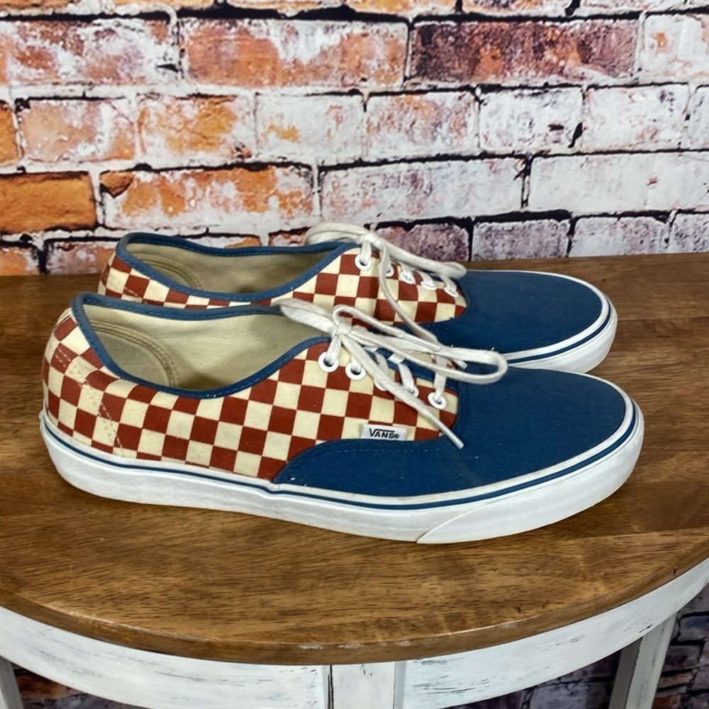 Vans Blue and Red Checkered Sneakers - Picture 2 of 13